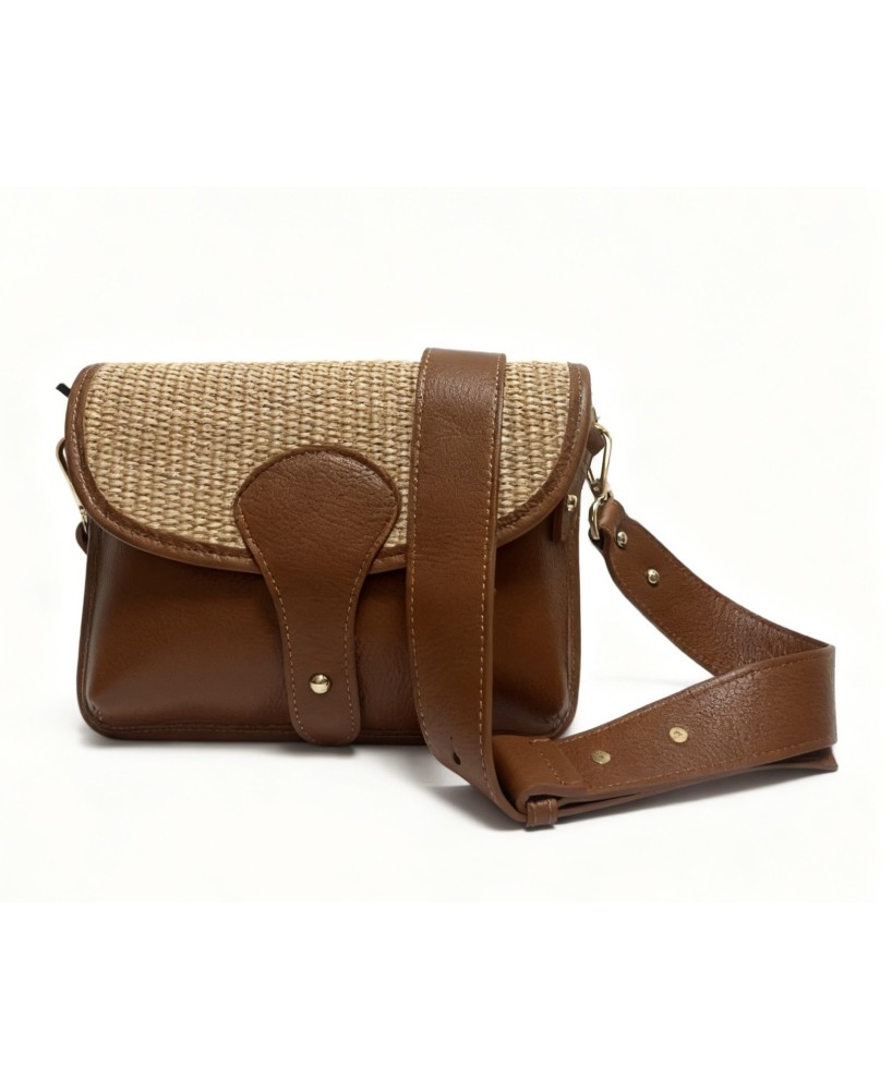 Sac en cuir et Raphia NOA
