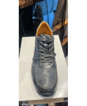 Baskets Homme en cuir bleu jeans